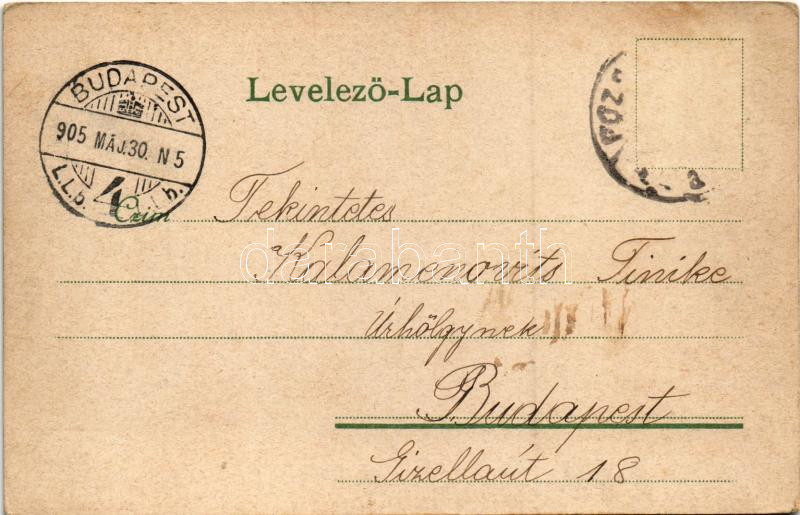 1905 Pozsony, Pressburg, Bratislava; Stefánia út, villamos / Strasse / street, tram - Image 2