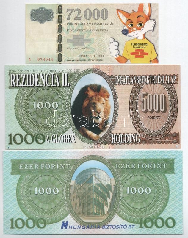 8db különböző reklámpénz, közte Fundamenta, Globex Holding, Hungária Biztosító Rt. stb. T:I-II