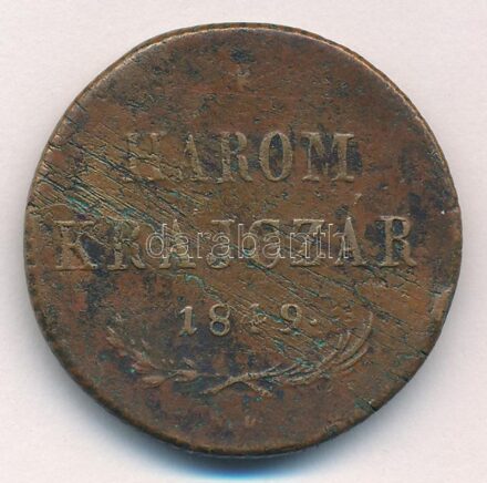 1849NB 3kr Cu T:2- patina, ph. Adamo B2