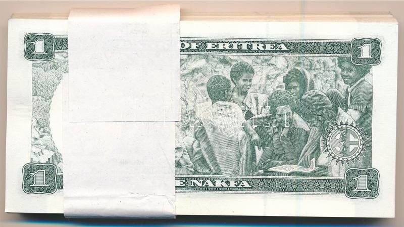 Eritrea 1997. 1N (78x) kötegelővel, közte sorszámkövetők T:I Eritrea 1997. 1 Nakfa (78x) with wrapper, within consecutive serials C:UNC Krause P#1 - Image 2