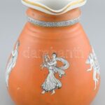Antik fajansz kancsó görög jelenetekkel, jelzés nélkül, mázrepedésekkel, kis kopásokkal, m: 19 cm - Image 2
