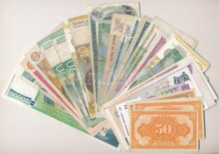 28db-os vegyes bankjegy tétel, közte Észtország, Mongólia, Szingapúr stb T:III,III- 28pcs of mixed banknote lot, in it Estonia, Mongolia, Singapore etc C:F,VG