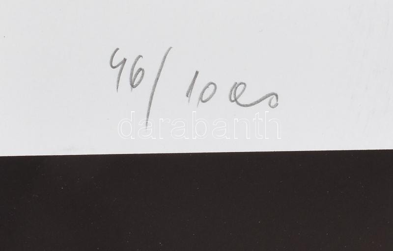 Kass János (1927-2010): Kékszakállú vára, 1992. Ofszet nyomat, papír, jelzett. Számozott: 46/1000. Lap széle kissé sérült. 47x34 cm. - Image 2