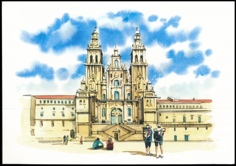 cca 2000-2020 3 db színes nyomat a Szent Jakab-út egyes helyszíneiről papíron, 21x29,5 cm - Image 2