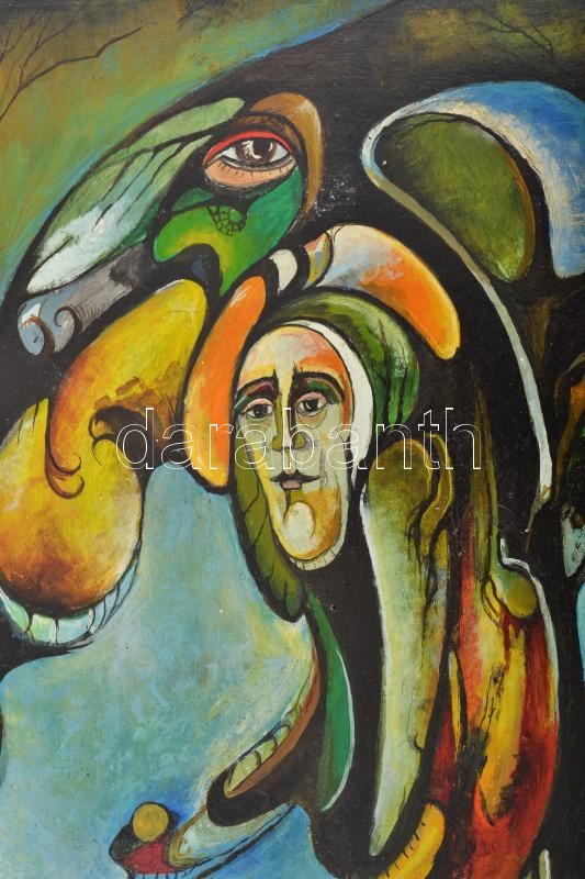 N. Gál János: Ébredések. Olaj, farost, keretben, jelzett, 50,5x35 cm (Talán akkor vagyok legközelebb, ha azt mondom 'tárgyas meditációk' mikor a gondolkodást kikapcsolom és valami belülről vezeti az ecsetet, akik és amik hatottak - Image 3