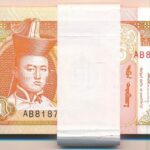 Mongólia 1993. 5T (58x) kötegelővel, sorszámkövetők T:I,I- Mongolia 1993. 5 Tögrög (58x) with wrapper, sequential serials C:UNC,AU Krause P#53