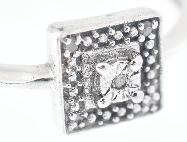 Ezüst (Ag) gyűrű 0,04ct brillel ékítve, bruttó: 1,98 g , m: 63. Tanúsítvánnyal - Image 2