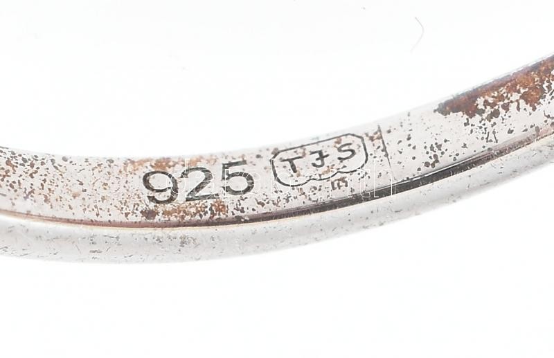 Ezüst (Ag) gyűrű gyémánttal 0,04 ct, certifikáttal 1,86 g m:62 Tanúsítvánnyal - Image 3