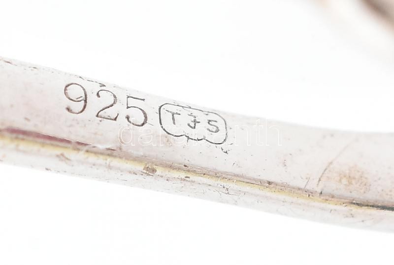 Ezüst (Ag) fülbevaló 0,88ct rubinnal, 0,64 ct fehér topázzal 2,94 g Tanúsítvánnyal - Image 3