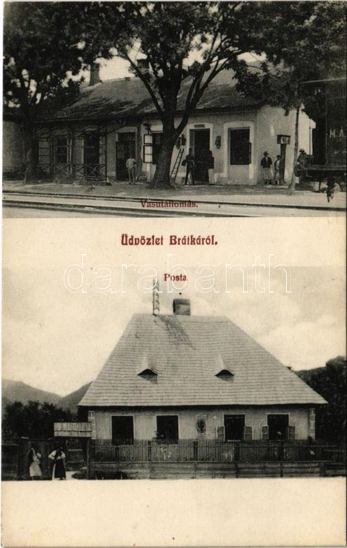 Barátka, Brátka, Bratca; vasútállomás, posta / railway station, post office