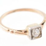 14k arany (Au) bébi keresztelő gyűrű gyémánttal d:10 mm, 0,5g