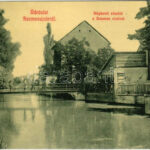 Szamosújvár, Gherla; Népkert és Szamos vize, híd. W.L. 1870. / park and Somes riverside, bridge