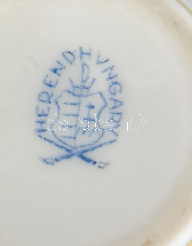 Herendi Viktória mintás váza. Kézzel festett, jelzett, kopott!!, m: 15,5 cm - Image 2