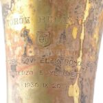 Ezüst (Ag) kupa, vésett, jelzett, kopott, nettó: 450g, m: 24,5 cm - Image 2