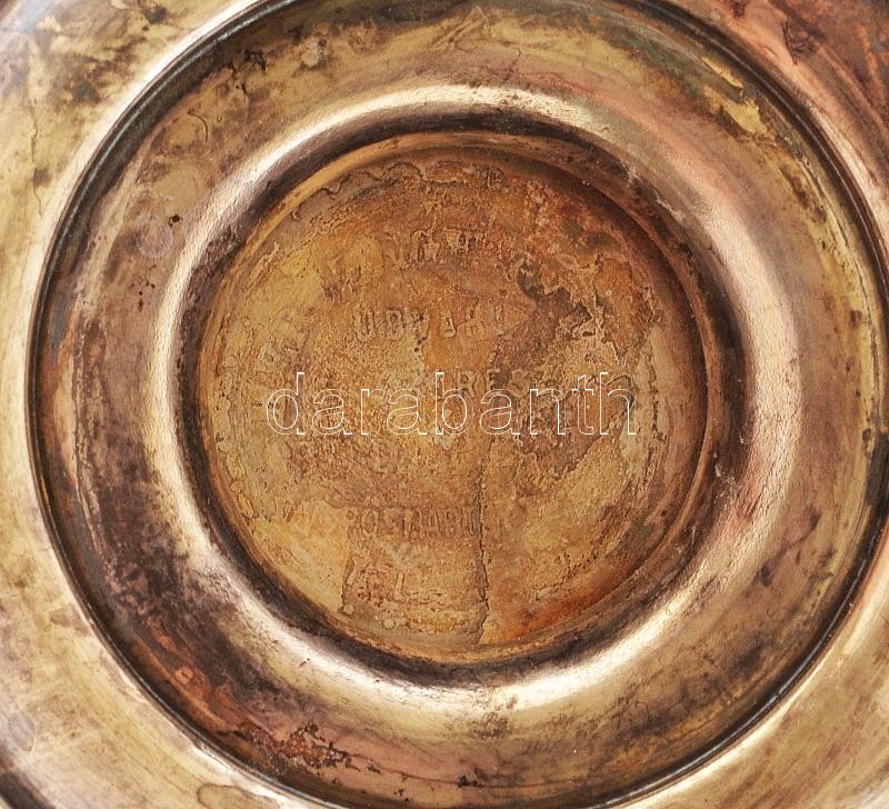 Ezüst (Ag) kupa, vésett, jelzett, kopott, nettó: 450g, m: 24,5 cm - Image 3