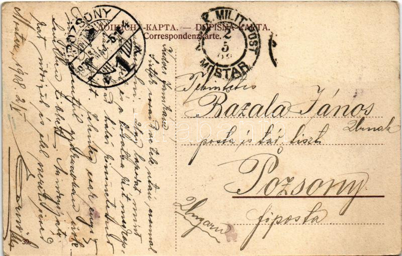 1908 Mostar, Stefanijino setaliste sa guvnom / Stefanieallee mit Rondeau / promenade (Rb) - Image 2