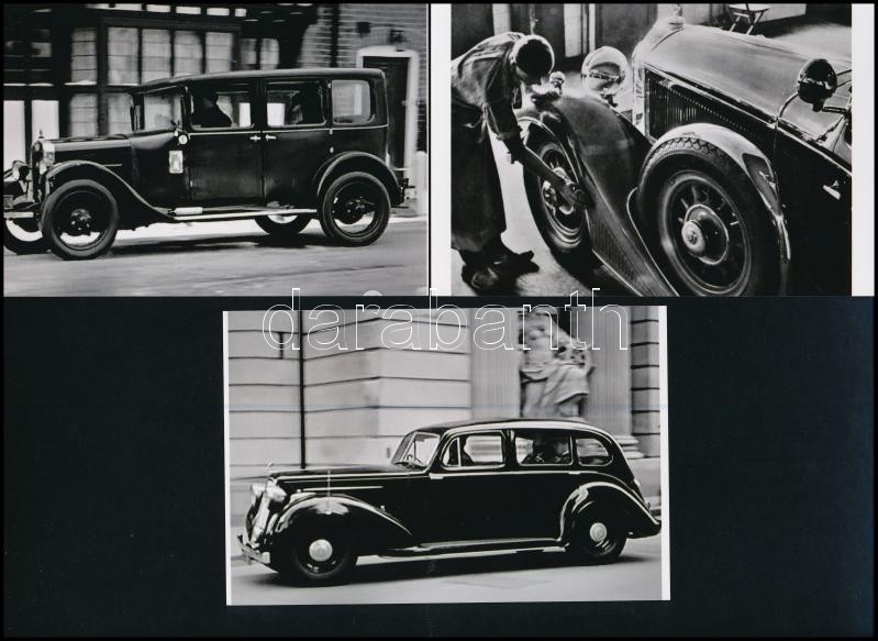 cca 1945 előtti régi autók régi filmekből, 5 db mai nagyítás egy hagyatékból, 10x15 cm