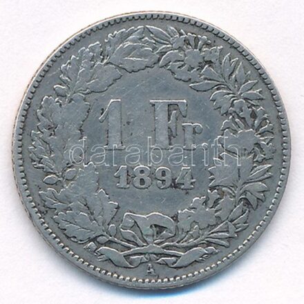 Svájc 1894A 1Fr Ag T:3 Switzerland 1894A 1 Franc Ag C:F Krause KM#24