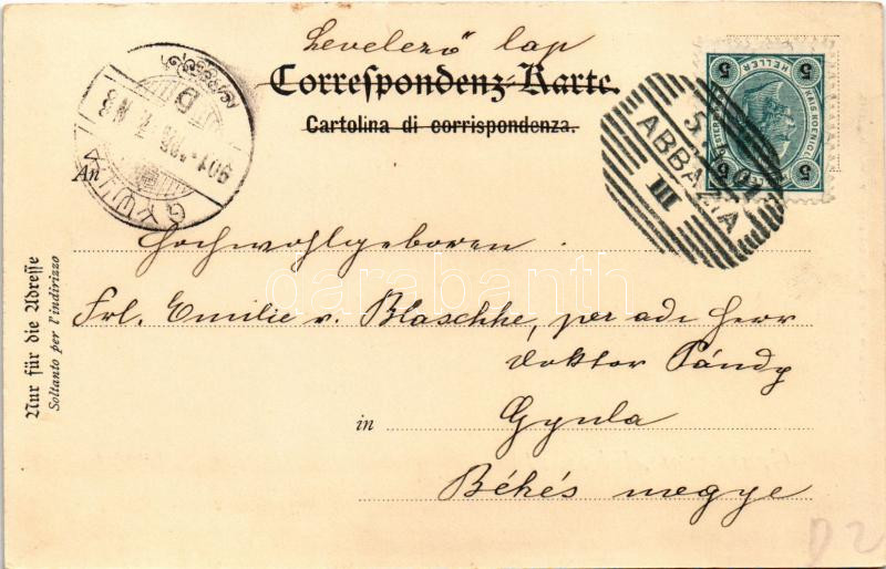1901 Abbazia, Opatija; kikötő / port - Image 2