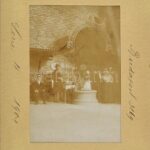 1904 Budapest, Lukácsfürdő, gyógyforrás, fotó paszpartuban, feliratozva, 14×9,5 cm