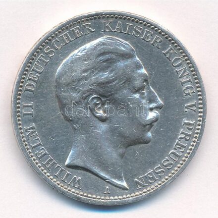 Német Államok / Poroszország 1910A 3M Ag 'II. Vilmos' T:2 ph. German States / Prussia 1910A 3 Mark Ag 'Wilhelm II' C:XF edge error Krause KM#527