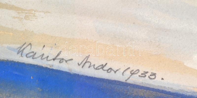 Kántor Andor (1901-1990): Csendélet, 1933. Akvarell, papír. Jelzett. Üvegezett fakeretben. 60x47,5 cm - Image 2