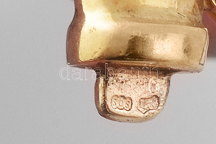 Arany (Au/14K) Design karreif, jelzett, d: 6 cm, nettó: 9,9g / 14 ct gold design arm-reif bracelet. Hallmarked - Image 3
