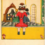 Babaszoba. Egy jó kislány viselt dolgai II. sorozat 3. szám. / Hungarian art postcard s: Kozma Lajos
