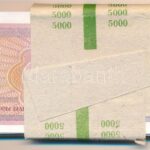 Fehéroroszország 1998. 5000R (59x) banki kötegelővel, közte sorszámkövetők T:I,I- / Belarus 1998. 5000 Rublei (59x) in original Bank wrapper, within consecutive serials C:UNC,AU - Image 2