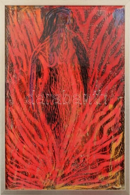 Jelzés nélkül: Újjászületés. Vegyes technika, papír. Üvegezett fakeretben. 70×46 cm