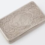 Ezüst (Ag) tubákos szelence, jelzett, nettó: 71,68 g 5,5x9,5 cm