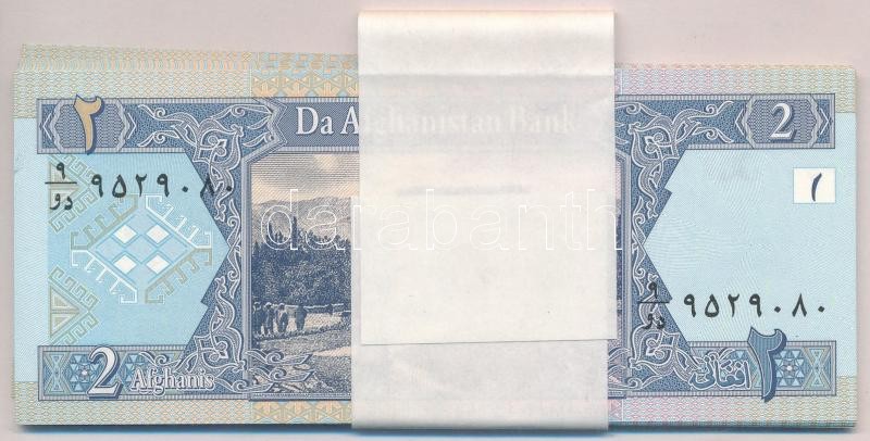 Afganisztán 2002. 2A (21x kötegelővel, közte sorszámkövetők) T:I,I- Afghanistan 2002. 2 Afghanis (21x, with wrapper, within consecutive serials) C:UNC,AU Krause P#65a