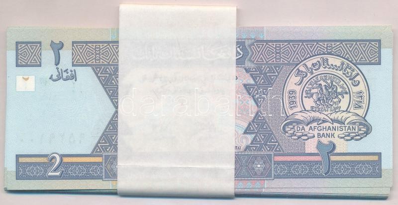 Afganisztán 2002. 2A (21x kötegelővel, közte sorszámkövetők) T:I,I- Afghanistan 2002. 2 Afghanis (21x, with wrapper, within consecutive serials) C:UNC,AU Krause P#65a - Image 2