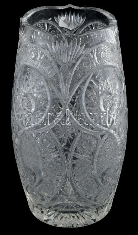 Dúsan csiszolt ólomkristály váza, hibátlan. m: 25 cm