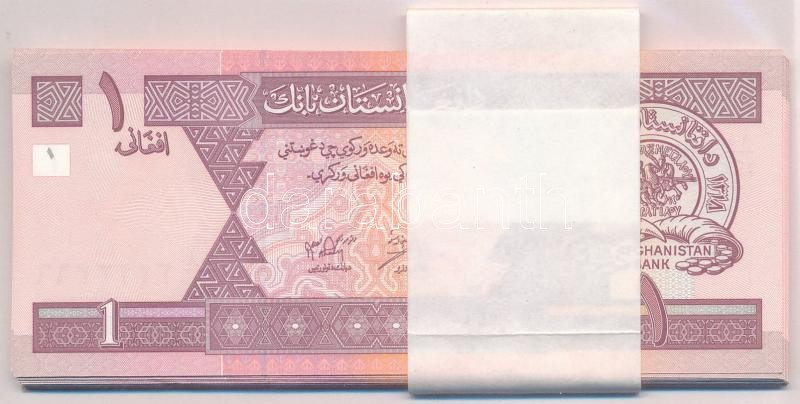 Afganisztán 2002. 1A (25x kötegelővel, közte sorszámkövetők) T:I,I- Afghanistan 2002. 1 Afghani (25x, with wrapper, within consecutive serials) C:UNC,AU Krause P#64 - Image 2