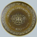 Gránit Székesfehérvár 1000 éves 1972. Kerámia dísztál, Mázas, jelzett, hibátlan 28 cm
