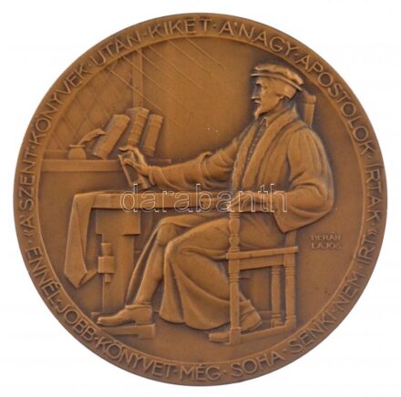 Berán Lajos (1882-1943) 1936. 'Magyar Reformátusok Kálvin Institúciójának 400 éves emlékezetére' bronz emlékérem (41mm) T:1- / Hungary 1936. '400th anniversary of Calvin's Institutes, issued by the Hungarian Calvinist Community' bronze