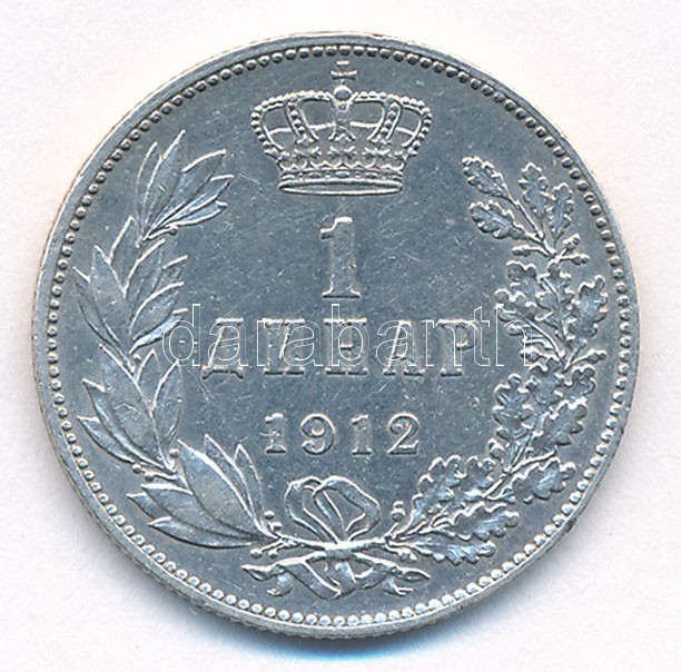 Szerbia 1912. 1D Ag 'I. Péter' T:2 Serbia 1912. 1 Dinara Ag 'Petar I' C:XF Krause KM#26 - Image 2