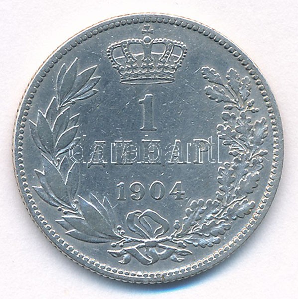 Szerbia 1904. 1D Ag 'I. Péter' T:2- Serbia 1904. 1 Dinar Ag 'Petar I' C:VF Krause KM#25.1 - Image 2