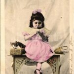 1903 Children art postcard, girl with cat. E.S.D. Serie 1045. (EK)