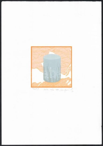 Stefanovits Péter (1947- ): Test II. Szitanyomat, papír, jelzett, számozott (20/20), 10x10 cm (lapméret: 35x24,5 cm)