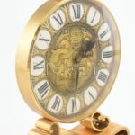 Imhof réz asztali óra, mechanikus szerkezettel, működik, m: 25 cm - Image 3
