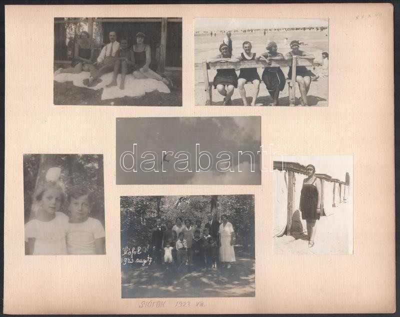 1923-1927 Siófoki strandolók, életképek, 26 db különböző méretű fotó 7 db albumlapon - Image 2