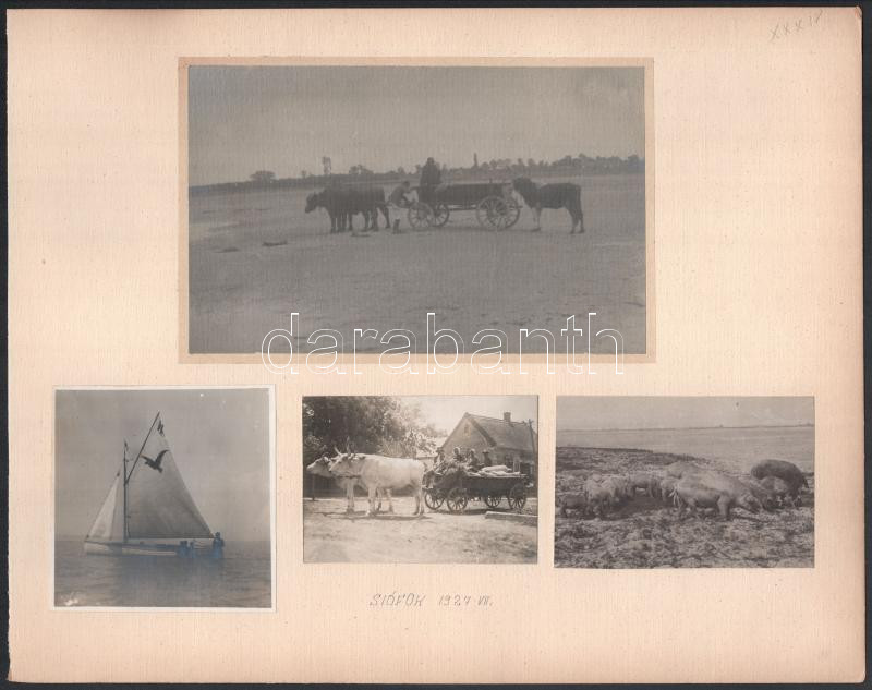 1923-1927 Siófoki strandolók, életképek, 26 db különböző méretű fotó 7 db albumlapon - Image 4