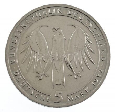Német Szövetségi Köztársaság 1982D 5M Cu-Ni 'Johann Wolfgang von Goethe' T:1- Federal Republic Germany 1982D 5 Mark Cu-Ni 'Johann Wolfgang von Goethe' C:AU Krause KM#156