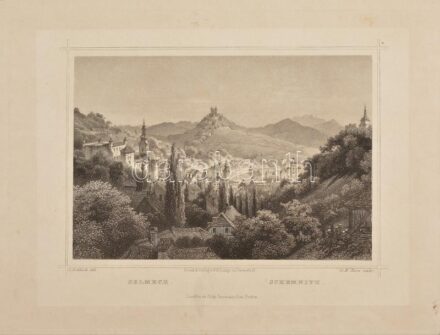 cca 1850 Ludwig Rohbock (1820-1883)- G.M. Kurz: Selmecz, Schmenitz. Acélmetszet, jelzett a metszeten / Steel engraving, 11×16 cm
