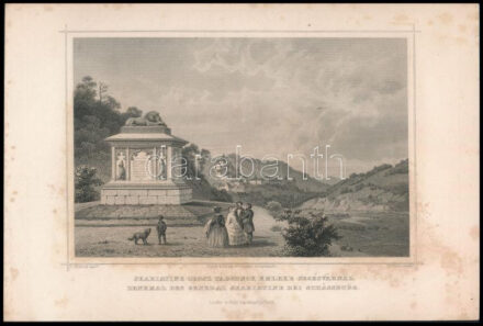 Ludwig Rohbock (1820-1883): Skariatine orosz tábornok emléke Segesvárnál acélmetszet, jelzett a metszeten, foltos13x17 cm