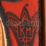 Kátai Mihály (1935 - 2020): Az aranyszőrű bárány. Tűzzománc, fakeretben, jelzett 10x20cm - Image 2