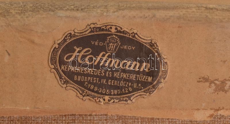 Boldizsár István (1897-1984): Majális Budapesten, 1946. Olaj, vászon, jelezve balra lent. Dekoratív, kissé sérült fa keretben, 60×80 cm. / István Boldizsár (1897-1984): Budapest, 1st of May, 1946. Oil on canvas, signed lower left. - Image 4