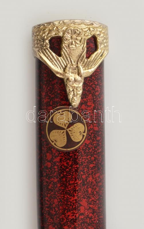 Katana gyűjtői másolat, réz kobrafejes markolattal, m: 59 cm. - Image 4